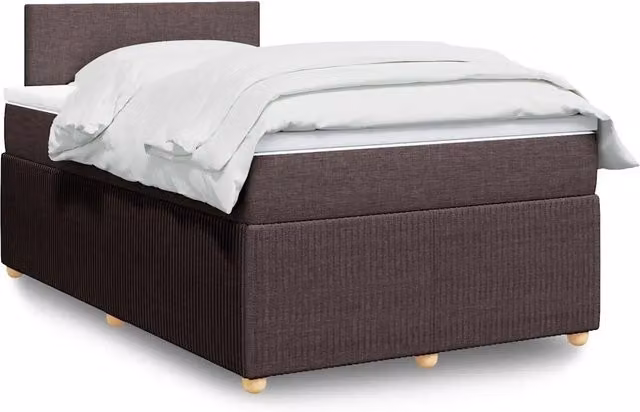 Giroletto a Molle con Materasso Marrone Scuro 120x190cm Tessuto 3287391