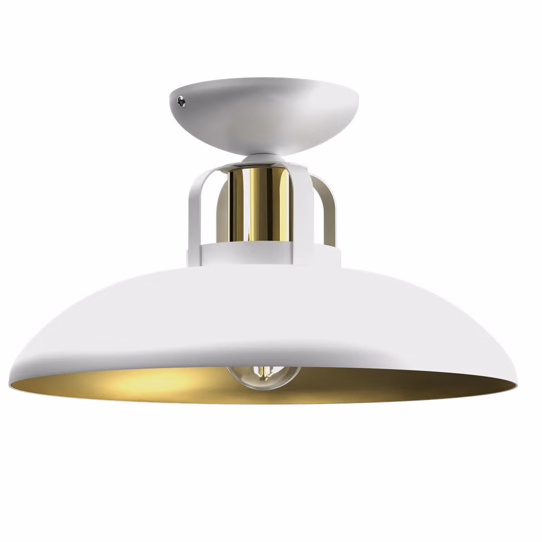 Plafoniera Felix Bianco/oro 1Xe27 Lampada da soffitto