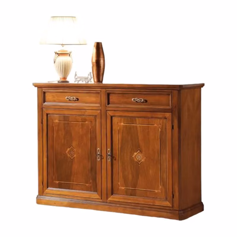 Madia credenza in legno stile arte povera Bassano Mobili 2G colore marrone L: 150 cm, P: 50 cm, H: 113 cm – 1