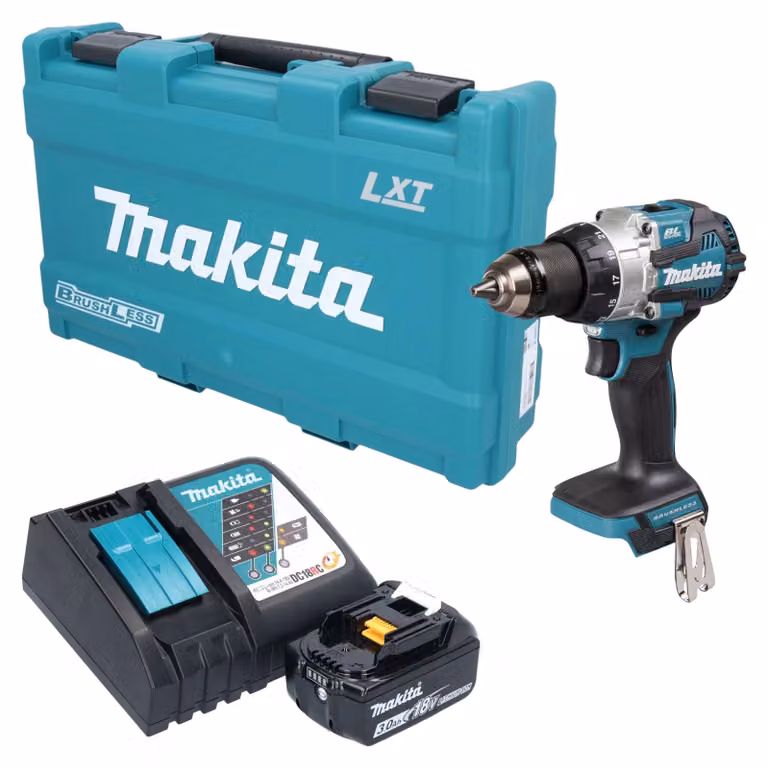 Trapano avvitatore a percussione a batteria Makita DHP 489 RF1K 18 V 73 Nm brushless + 1 batteria da 3,0 Ah + caricabatterie + valigetta