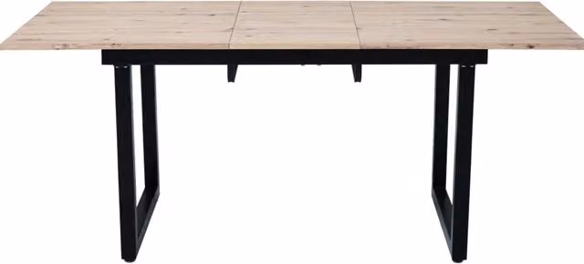 Tavolo da pranzo allungabile in stile industriale L140/180 x P80 x H75 cm, MDF effetto rovere e struttura in metallo nero