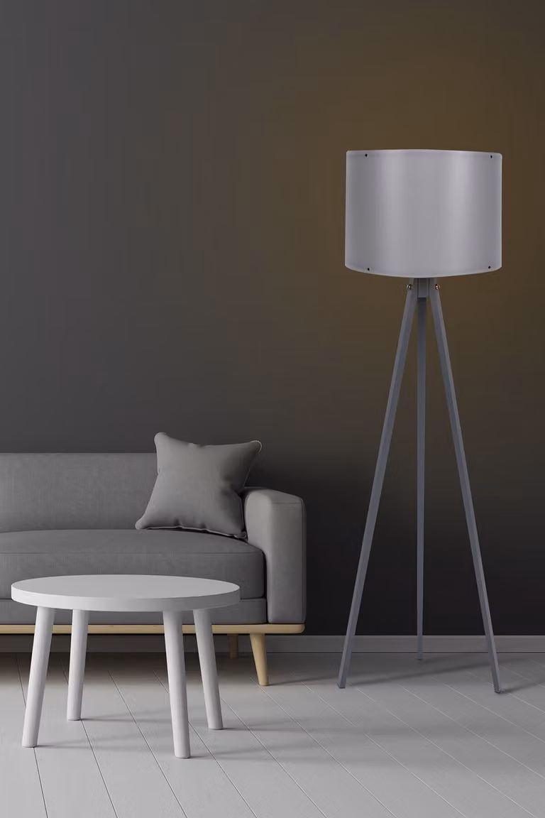 Opviq, 111- 111PRL, grigio, lampada da terra, corpo in MDF