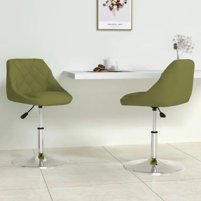 Sedie da Pranzo Girevoli 2 pz Verde Chiaro in Velluto 335285