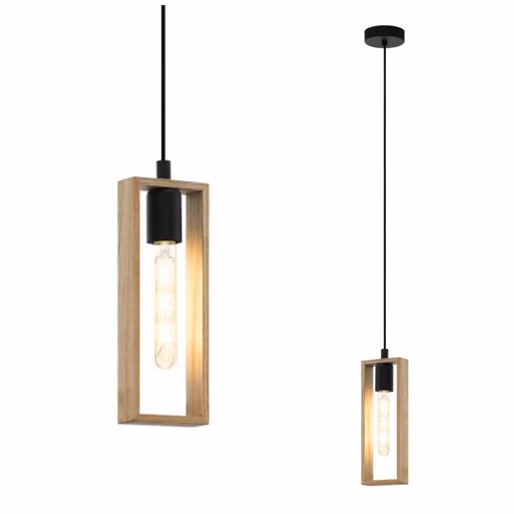 EGLO LITTLETON, Flessibile, Nero, Marrone, Legno, Acciaio, Legno, Legno, Rettangolare