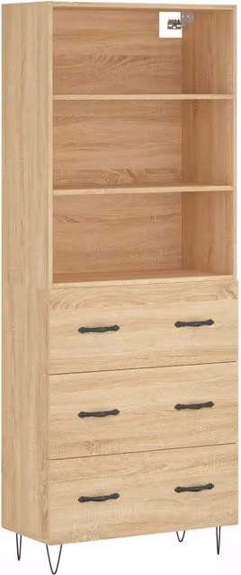 Credenza | Madia | Buffet da pranzo | Armadio da pranzo Rovere Sonoma 69,5x34x180 cm in Legno Multistrato