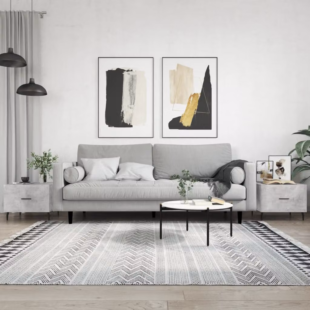 Set di 2 tavolini da salotto vidaXL in stile moderno, colore grigio cemento, L/P/H: 50 x 50 x 40 cm