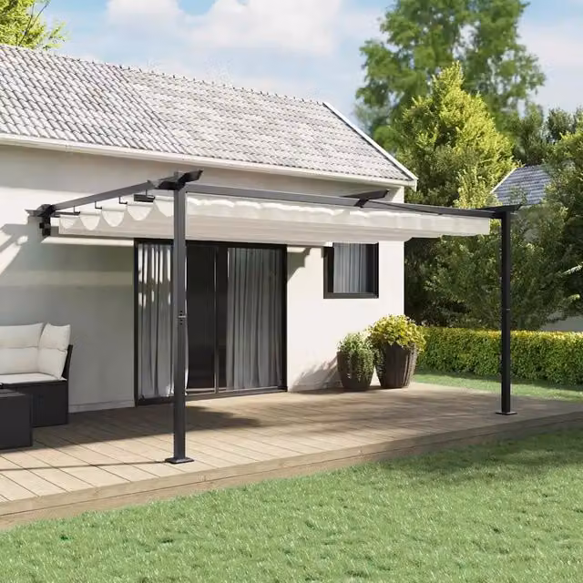 Gazebo 400 x 300 x 200 cm Crema Poliestere 4003974