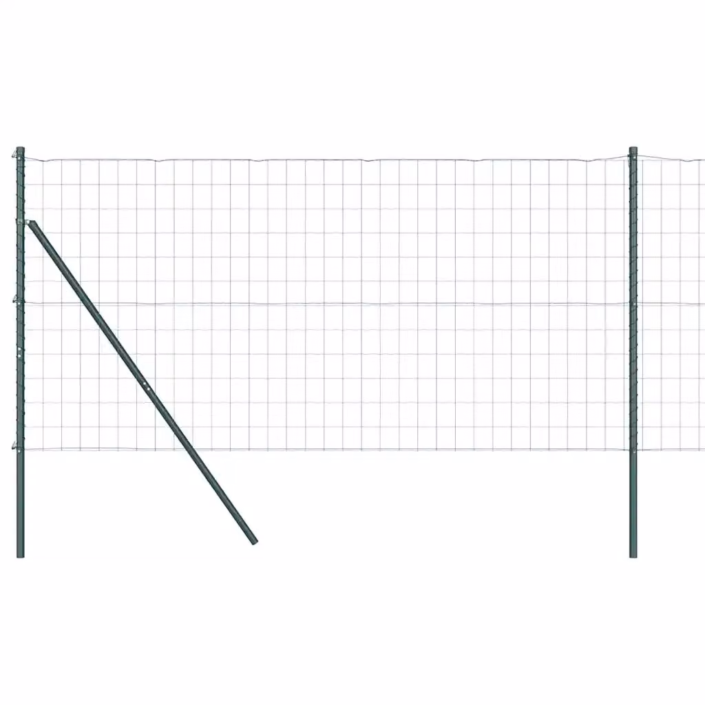 Recinzione in acciaio e PVC verde vidaXL con fissaggio a terra, L: 25 m, H: 1,2 m – 2