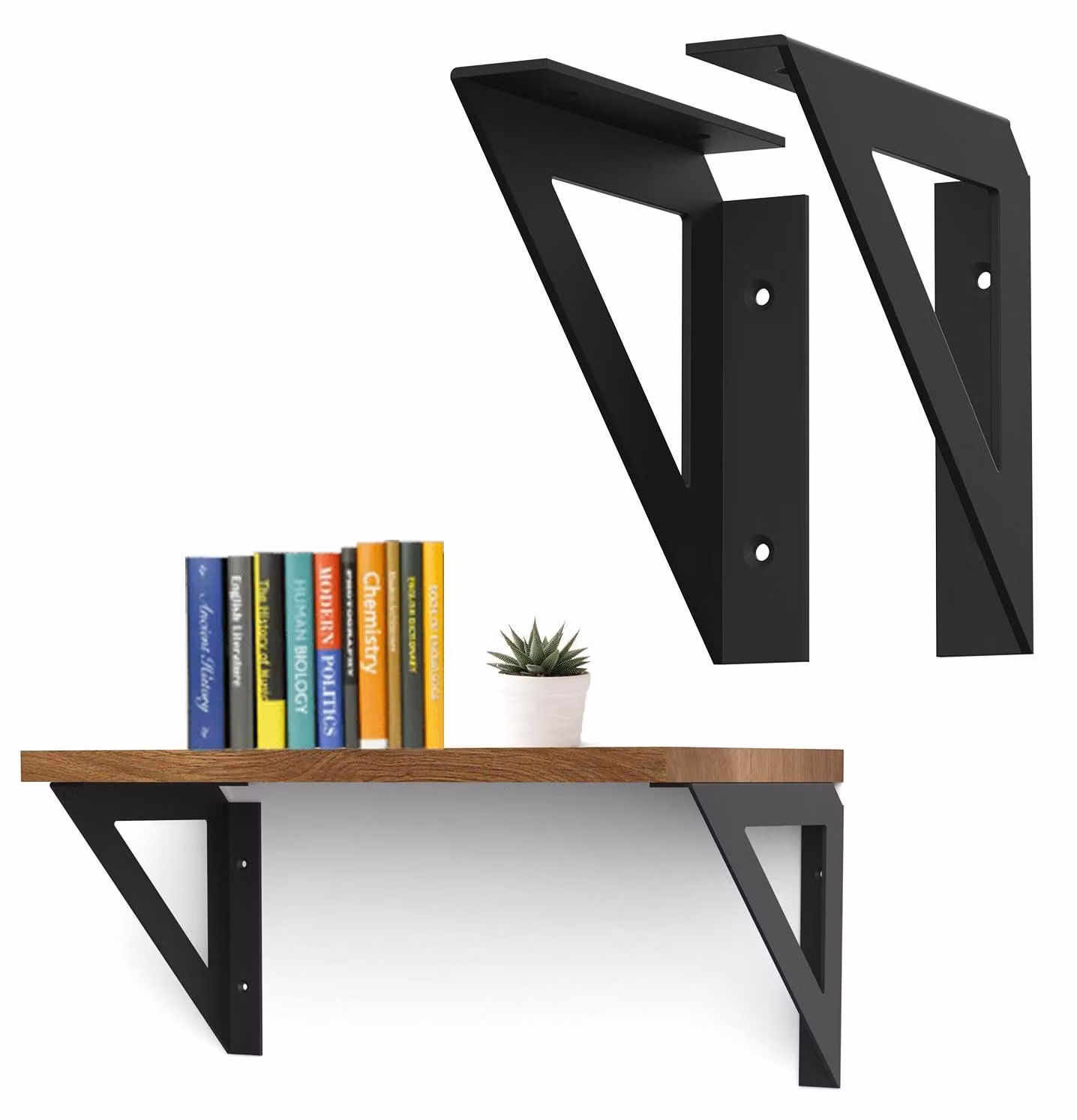 Omgoods - Set di 4 supporti per mensole neri da 15 cm, adatti per carichi pesanti