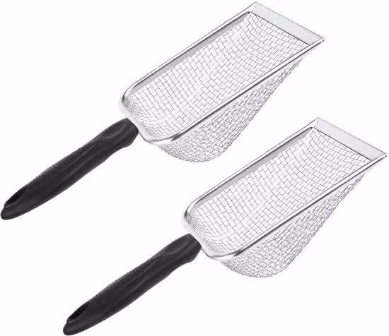 Set di 2 setacci da giardino in acciaio inossidabile Unyqoos®: maglie da 5 mm e 2 mm, ideali per terra, compost, sabbia e pietre, con maniglie antiscivolo