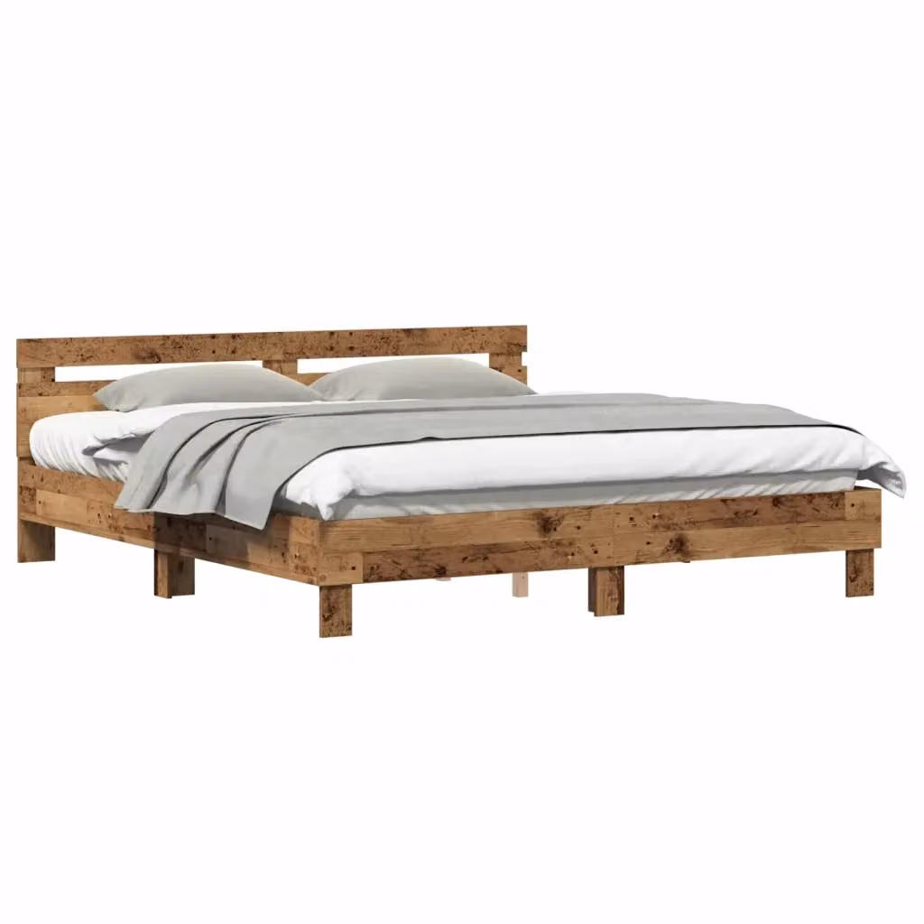 Struttura letto moderno vidaXL in legno color marrone L: 203 cm, P: 185 cm, H: 70 cm – 2