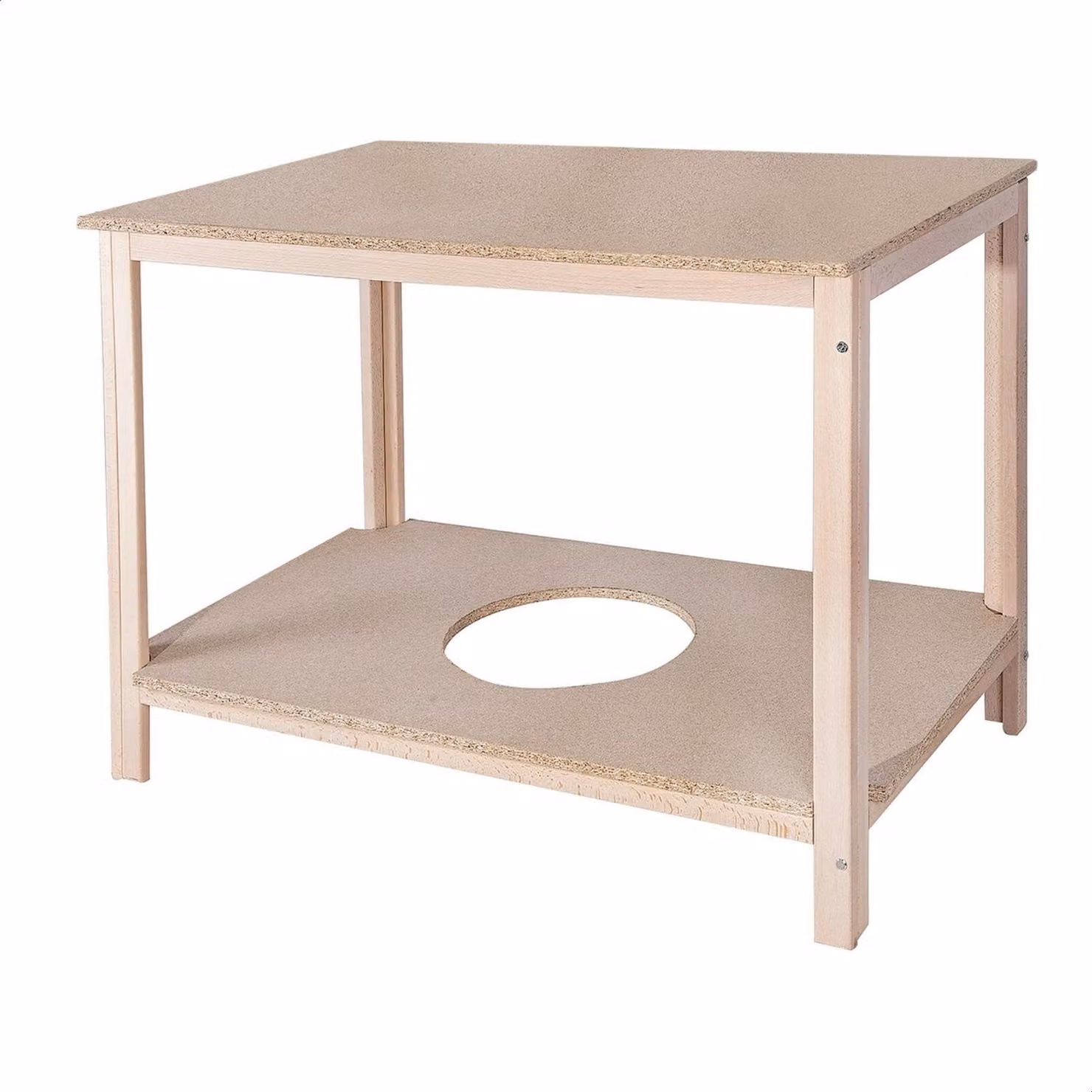 Tavolo in legno rettangolare, dimensioni 110x65x65 cm, non trattato
