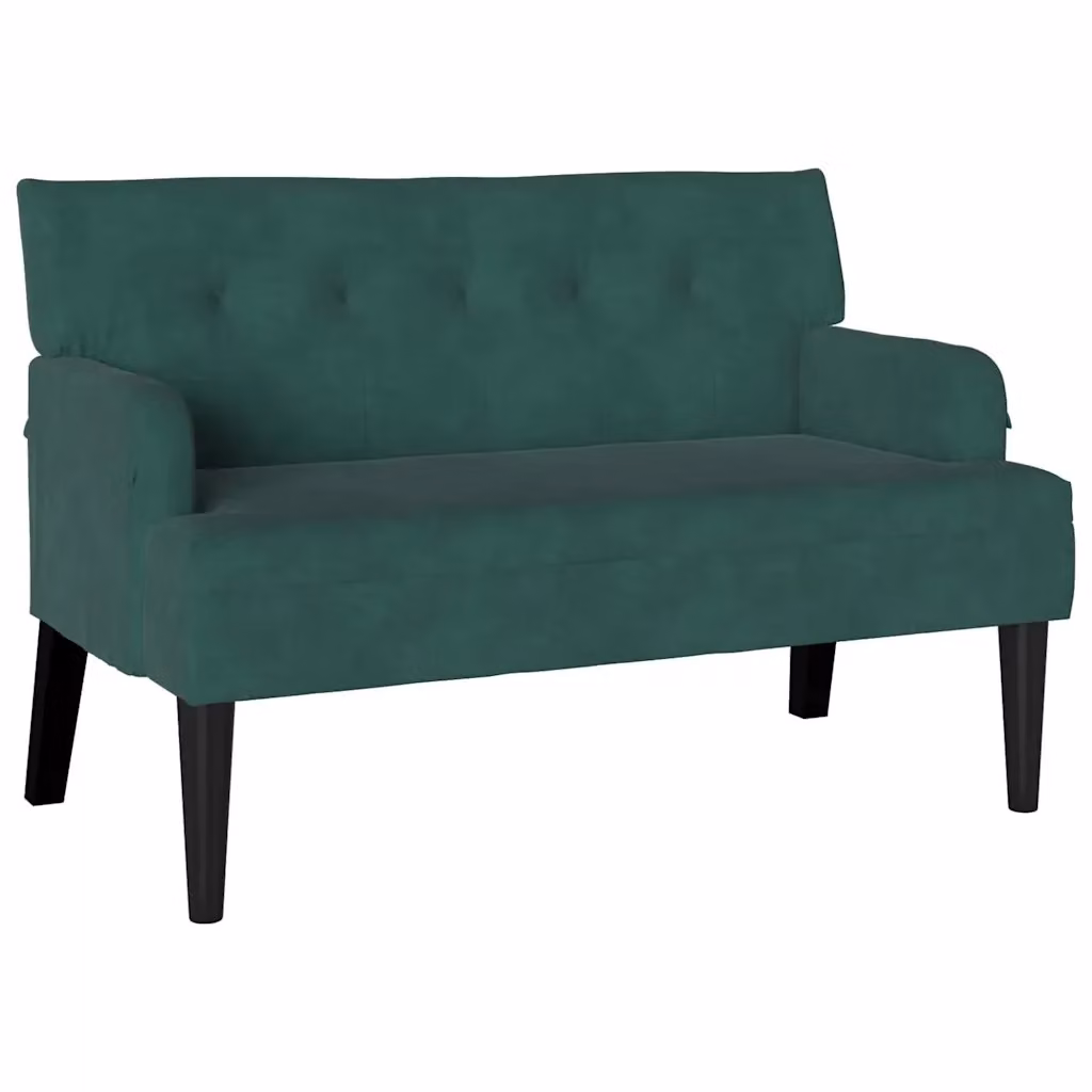 Panca Chesterfield vidaXL in Velluto Verde, L: 112 cm, P: 65,5 cm, H: 75 cm – 2