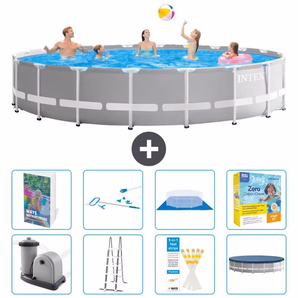 Struttura per piscina a forma di prisma - 610x132 cm - composta da 7 elementi - modello S550