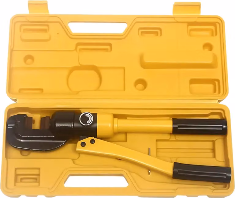 Taglierina idraulica per armature, forza 12 tonnellate, design portatile, giallo