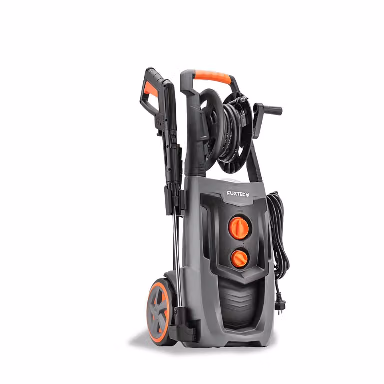 FUXTEC Idropulitrice Elettrica ad Alta Pressione FX-HDRP2500, 2500W, 195 Bar, con Tubo da 7m, Ugello Turbo e Serbatoio Detergente, Professionale per Auto e Giardino