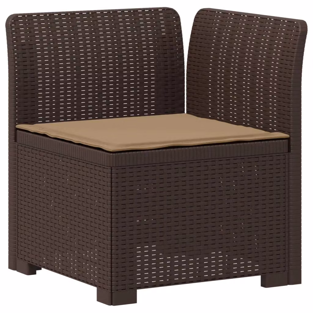 Divano da giardino a 1 posto in rattan marrone con cuscino per esterno e balcone – 2