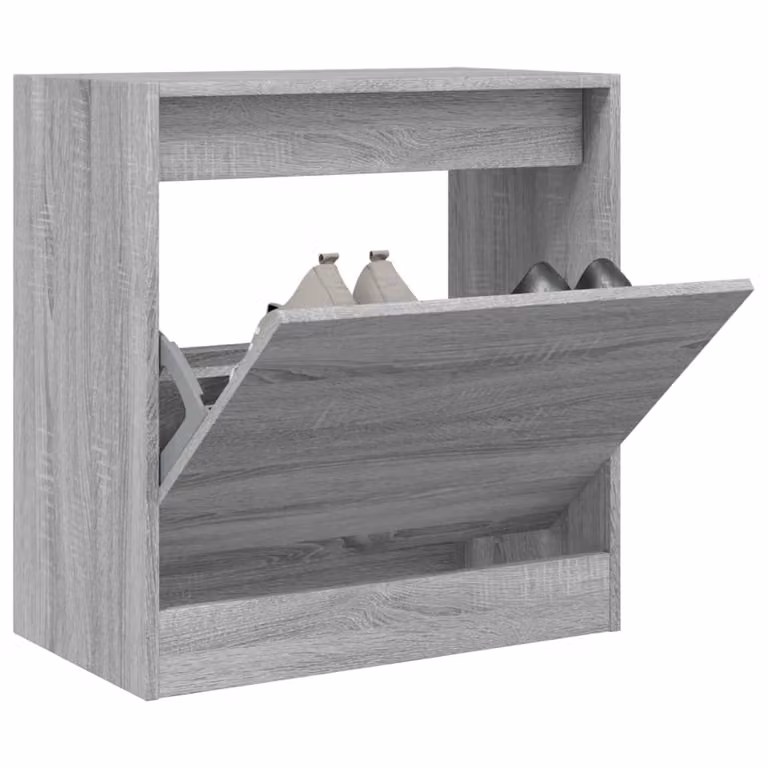 Scarpiera moderna da parete vidaXL in legno, Grigio opaco, L: 60 cm, P: 34 cm, H: 63,5 cm
