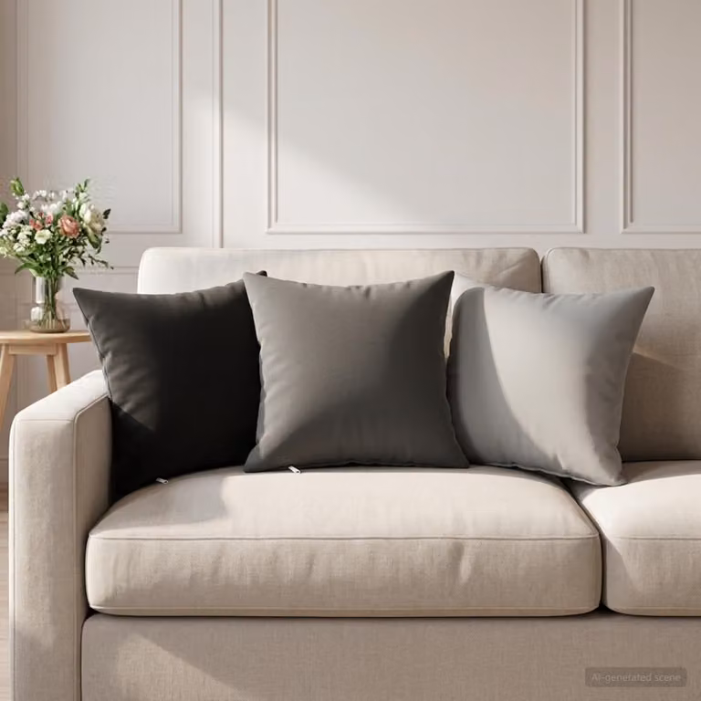 Set di 2 federe vidaXL HEERLEN grigie in poliestere, L 30 cm x P 30 cm
