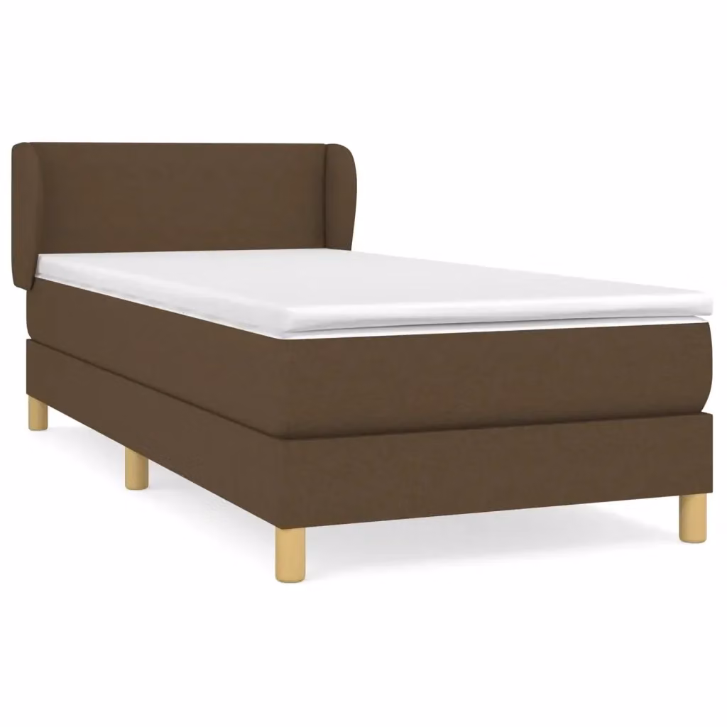 Letto a molle con materasso ibrido vidaXL, colore marrone e bianco, L/P/H: 80 x 200 cm – 2