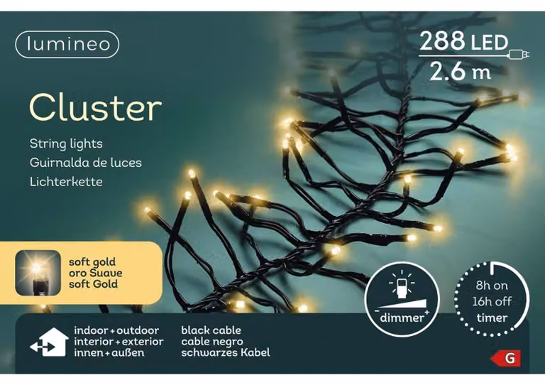 Fiaccole a LED per esterni in oro tenue - 2,6M - 288 LEDS