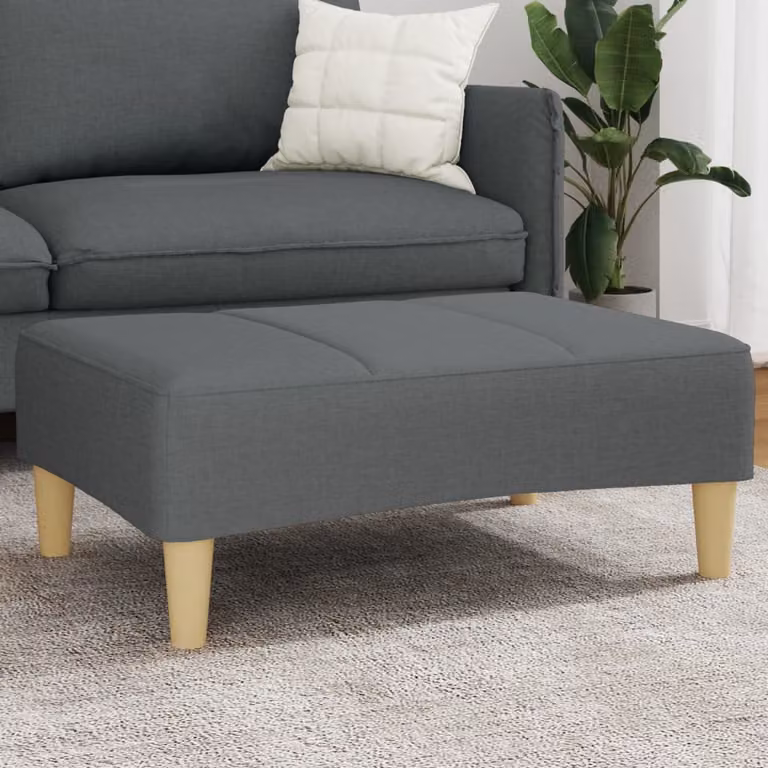 Poggiapiedi vidaXL in tessuto grigio scuro L 77 cm x P 55 cm x H 31 cm