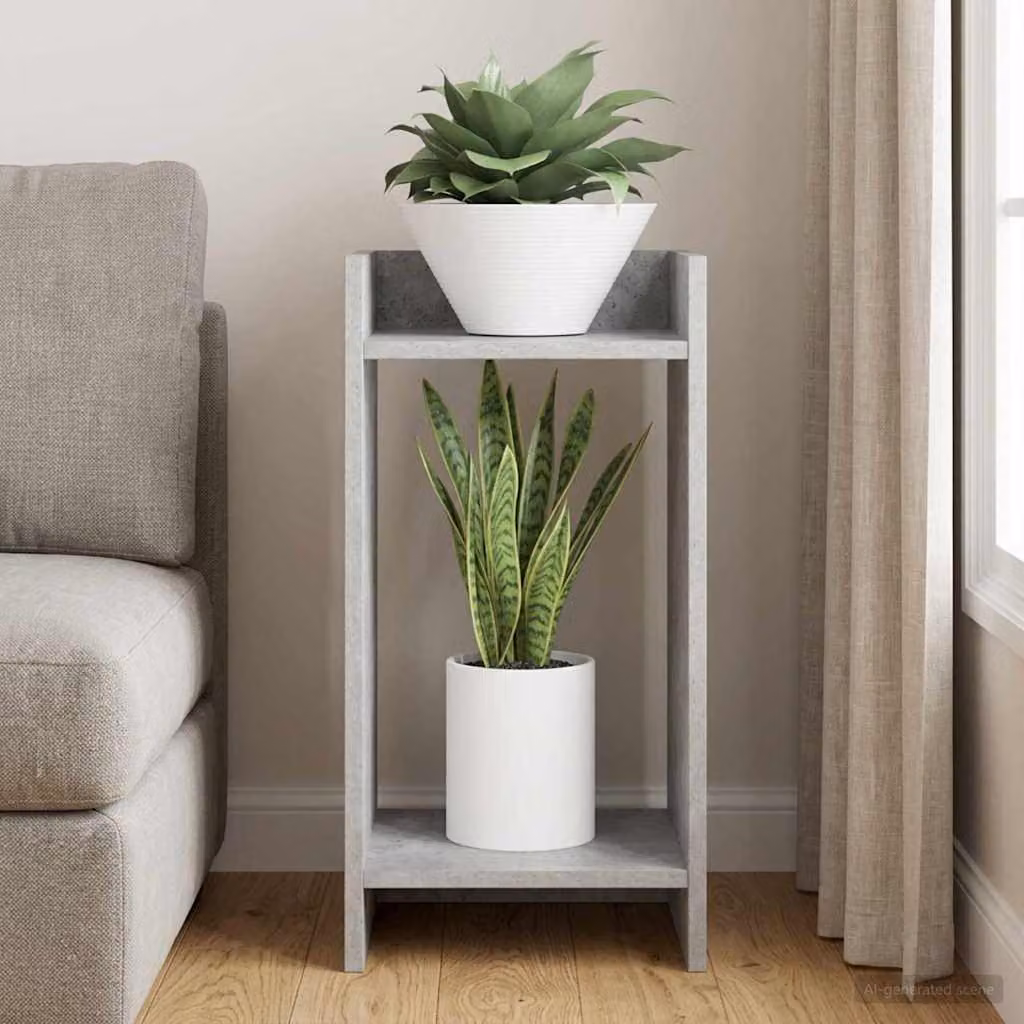 vidaXL Supporto per piante moderno in legno MDF Grigio opaco L/P/H: 30 x 30 x 60 cm