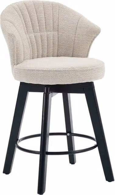 Set di 2 sgabelli da bar girevoli 52,5 x 51 x 92,5 cm ciniglia beige per isola cucina
