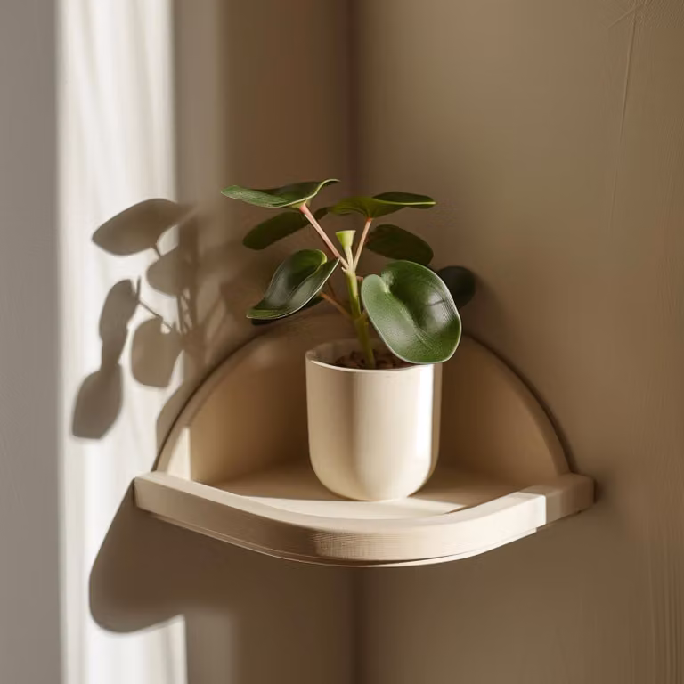 Decords - Scaffale angolare a parete 3D per piante, salvaspazio, 13 cm