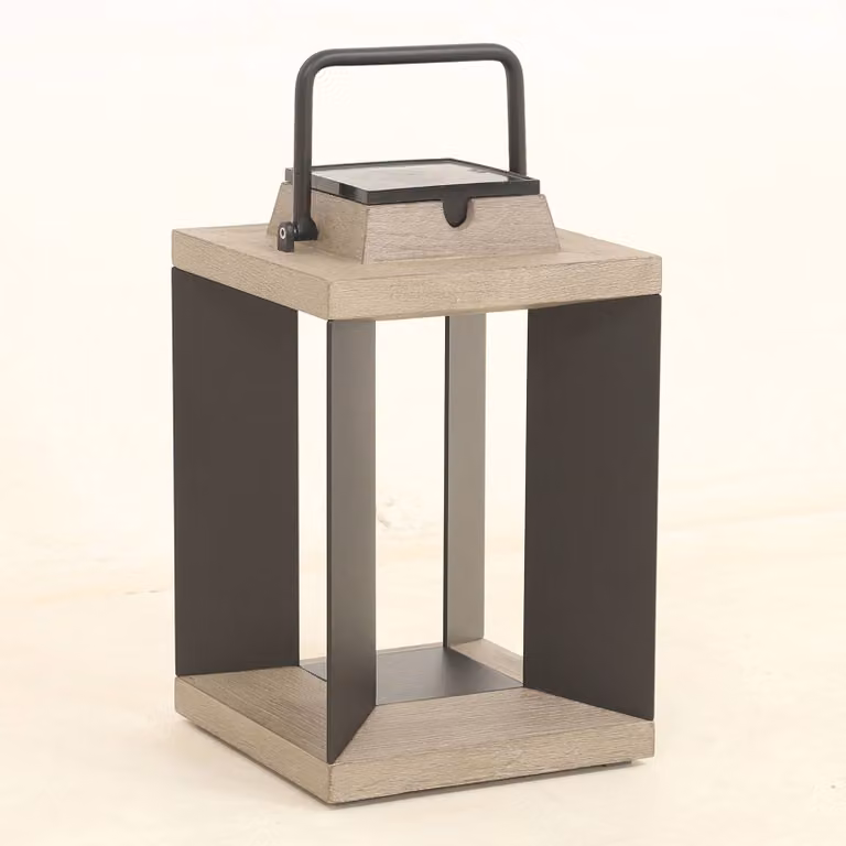 Les Jardins Lanterna solare Teckalu, alluminio nero, 36,5 cm dimmerabile, Alluminio, Lampade solari