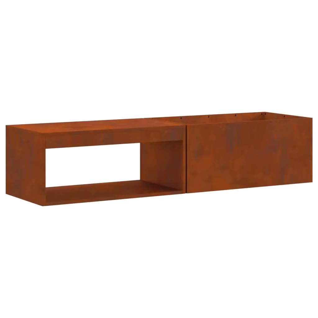 Tavolo da fuoco vidaXL in acciaio marrone L: 160 cm, P: 45 cm, H: 35 cm – 2