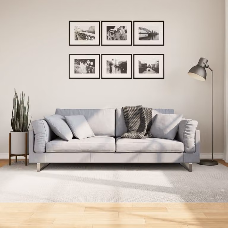 Tappeto a pelo corto vidaXL IZA in stile scandinavico con motivo geometrico, colore beige e bianco, L: 160 cm, P: 230 cm