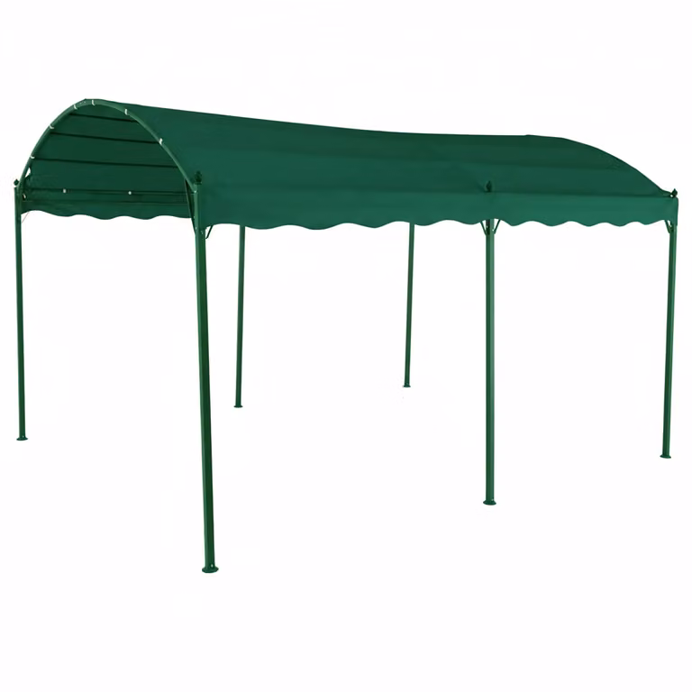 Gazebo da giardino Vestiamo Casa Giardino con tetto a capanna in poliestere e struttura in acciaio, colore verde, L: 4 m, P: 3 m, H: 2,48 m