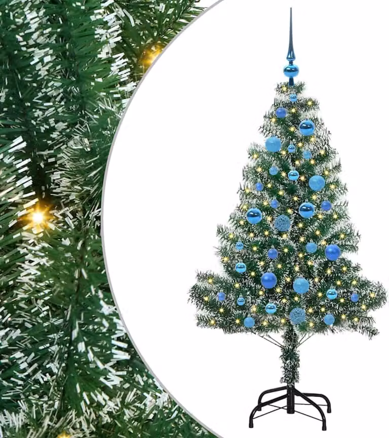 Albero di Natale Artificiale Imbiancato con Luci LED 150 cm