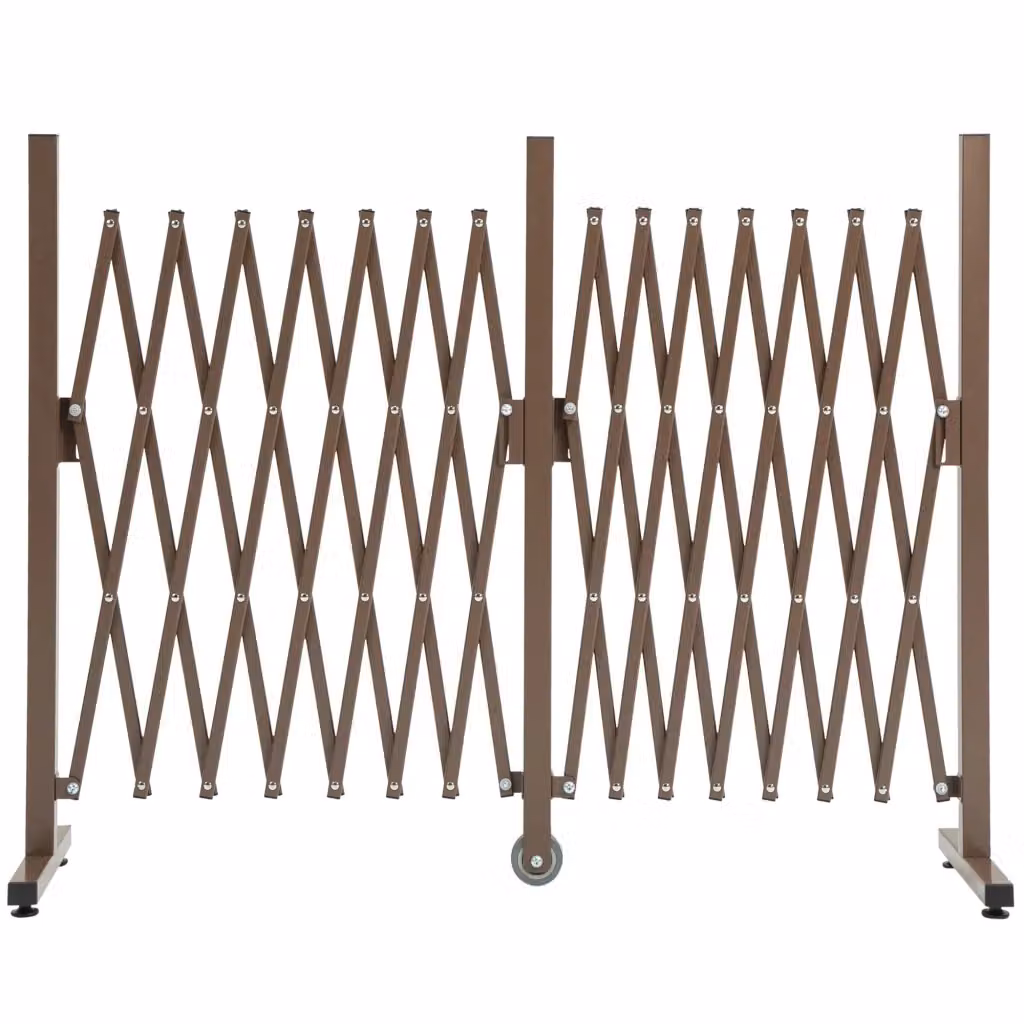 Cancello a forbice estensibile Zephmum in alluminio marrone H 103,5 cm, larghezza variabile da 52 a 405 cm – 2