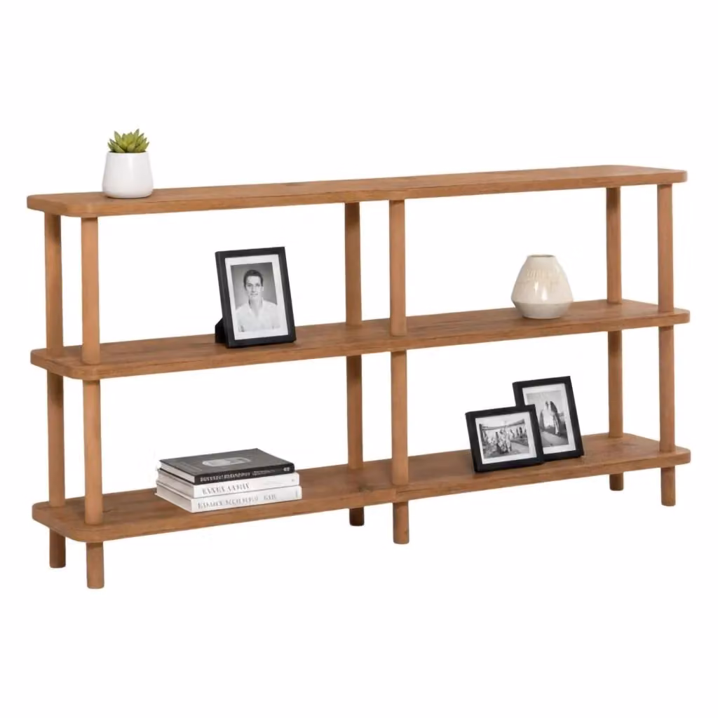 Libreria DMORA Bona con 3 Ripiani in Legno Marrone Quercia L: 150 cm, P: 35 cm, H: 75 cm – 2