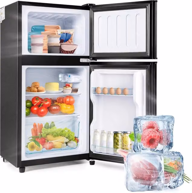 Frigorifero-congelatore, altezza 86,8 cm, larghezza 45,5 cm, doppia porta, capacit¨¤ totale 60 litri, capacit¨¤ congelatore 22 litri, capacit¨¤