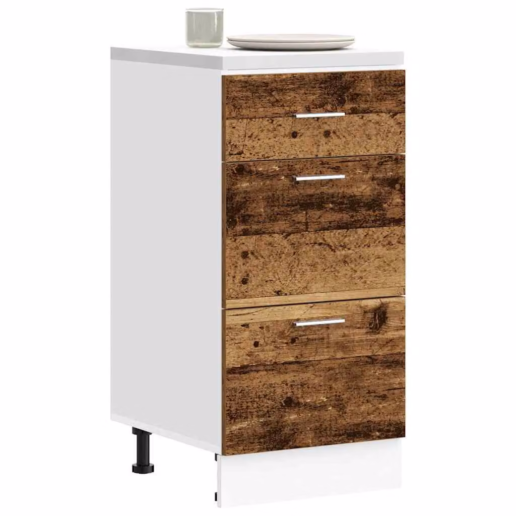 Armadio inferiore da cucina Lyon vidaXL in legno color marrone L: 40 cm, P: 46 cm, H: 81,5 cm