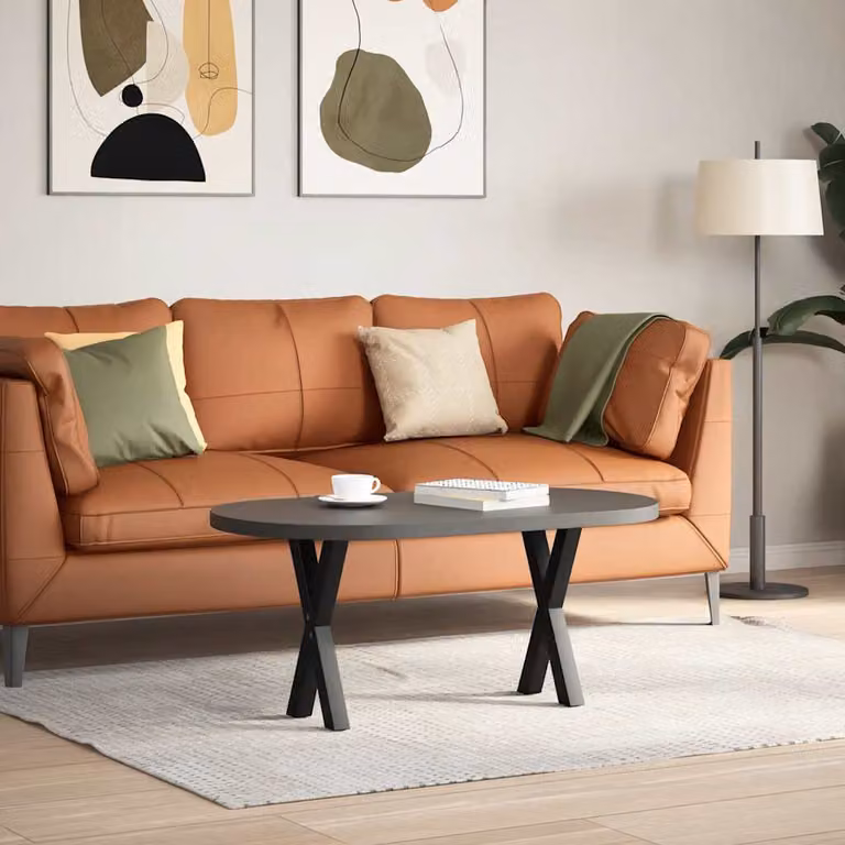 vidaXL Gambe per Tavolino da Caffè a Forma di X 2 pz Nere 38x(42-43)cm