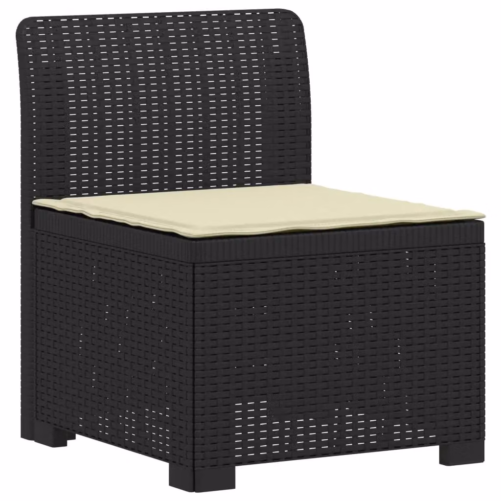 Divano da giardino a 1 posto con cuscino in rattan effetto moderno colore antracite e nero L: 70 cm, P: 62 cm, H: 55 cm – 2