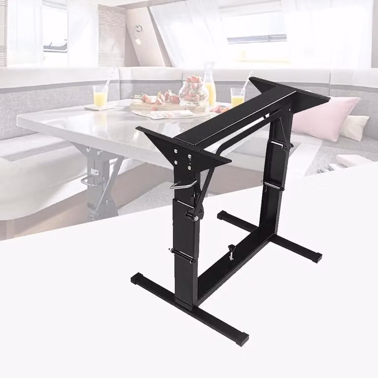 Gamba pieghevole per tavolo e struttura letto per camper - Piedino per tavolo HW-RTL70 - Base per tavolo da pranzo per camper - Adatto per camper, barche, uso esterno - Salvaspazio - Nero