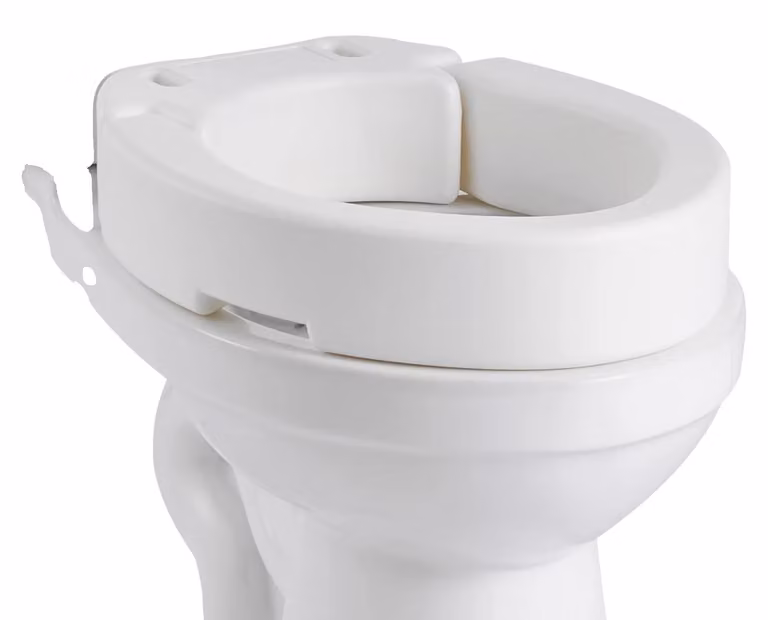 Sedile del water rialzato, design ergonomico, installazione semplice, braccioli allungati