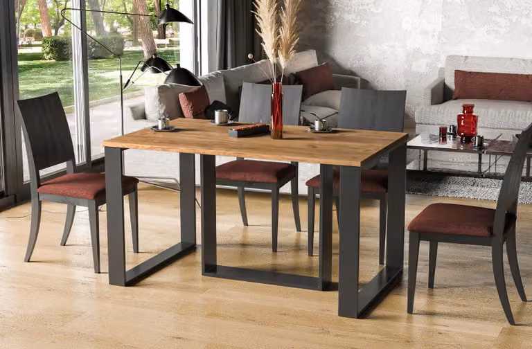 Endo-Möbel tavolo da pranzo Borys allungabile fino a 130 cm - 310 cm tavolo da pranzo in metallo con base a slitta (rovere Craft)