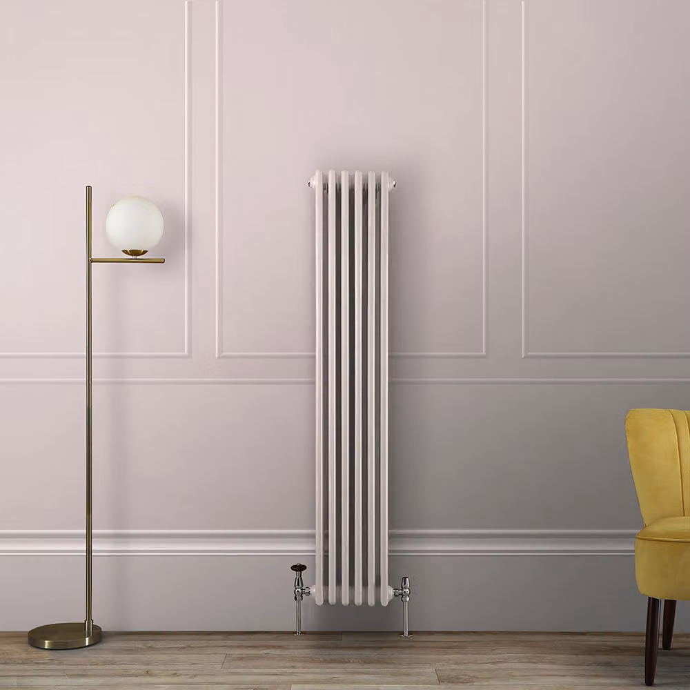 Radiatore Tradizionale Verticale a Doppia Colonna - Rosa (Rose Petal Pink) - 1500mm x 290mm - Regent