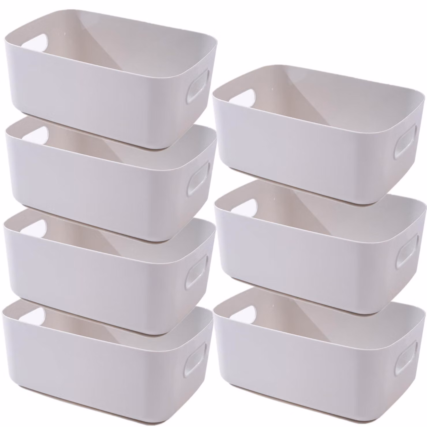 7 cesti portaoggetti in plastica - Organizer multifunzionali per bagno, cucina e ufficio - Modello Grigio