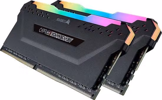 Set di memoria RAM Corsair DDR4 3200MHz 16GB (2x8GB) CMW16GX4M2C3200C16 con illuminazione RGB LED Nero-Argento