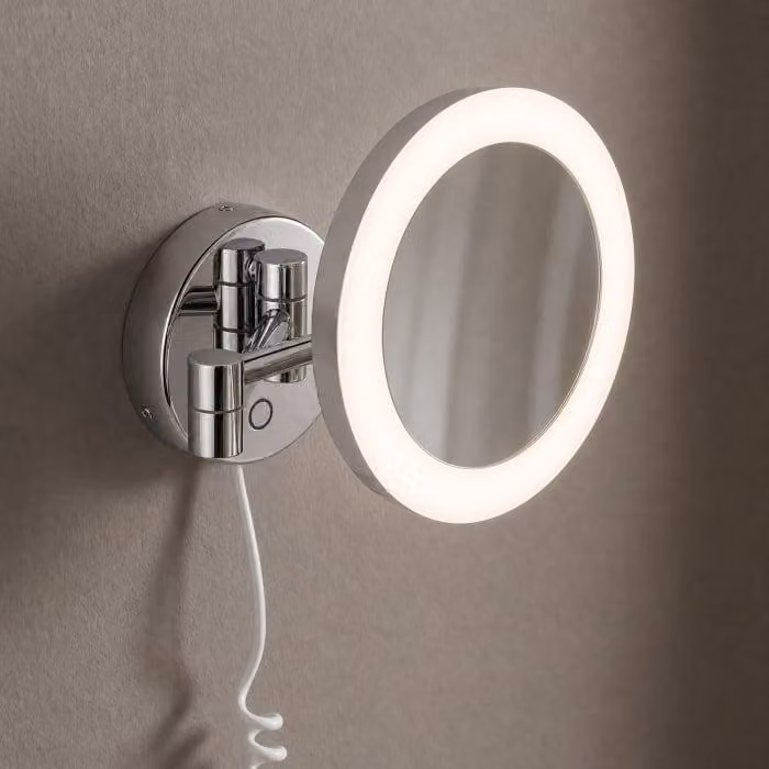 Specchio cosmetico LED Kronenbach, modello da parete, rotondo, con spina