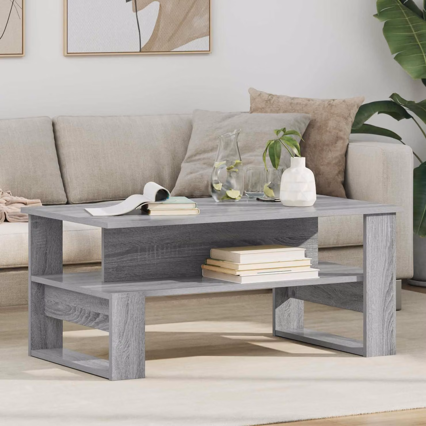 Maison Exclusive - Tavolino Sonoma grigio, 90 x 50 x 40 cm, realizzato in legno composito