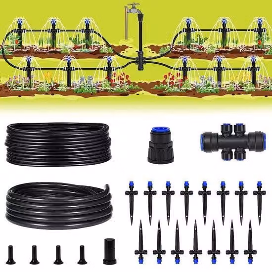 Sistema di irrigazione automatico a risparmio idrico Terras con nuovi raccordi rapidi e tubi di distribuzione vuoti