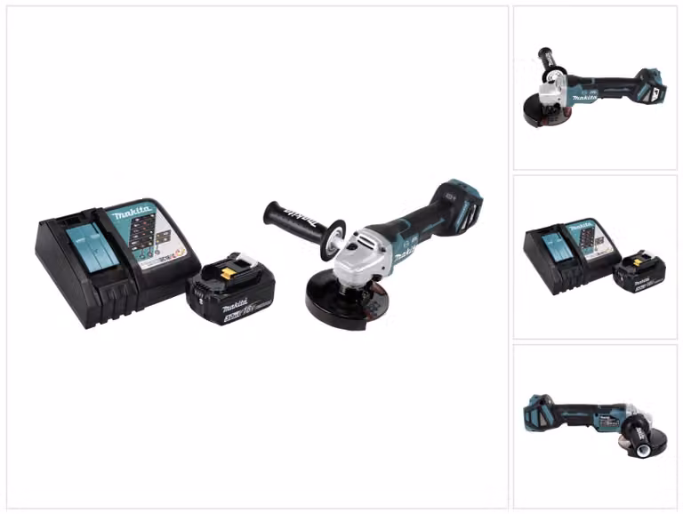 Smerigliatrice angolare a batteria Makita DGA 517 RF1 18 V 125 mm brushless + 1x batteria ricaricabile 3,0 Ah + caricabatterie
